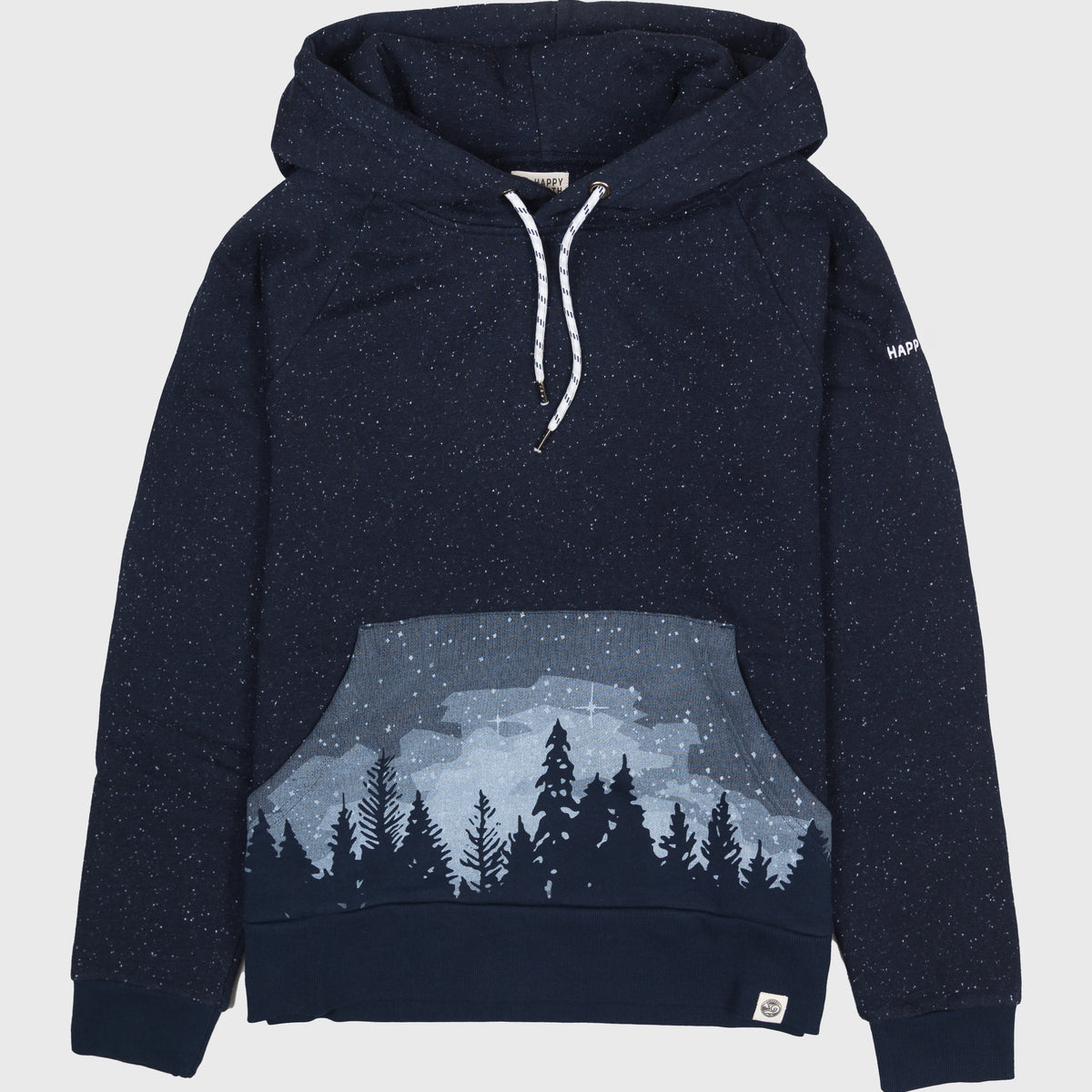 All-Gender Starlit Night Organic Fleece Hoodie Sweatshirt - Navy XL
