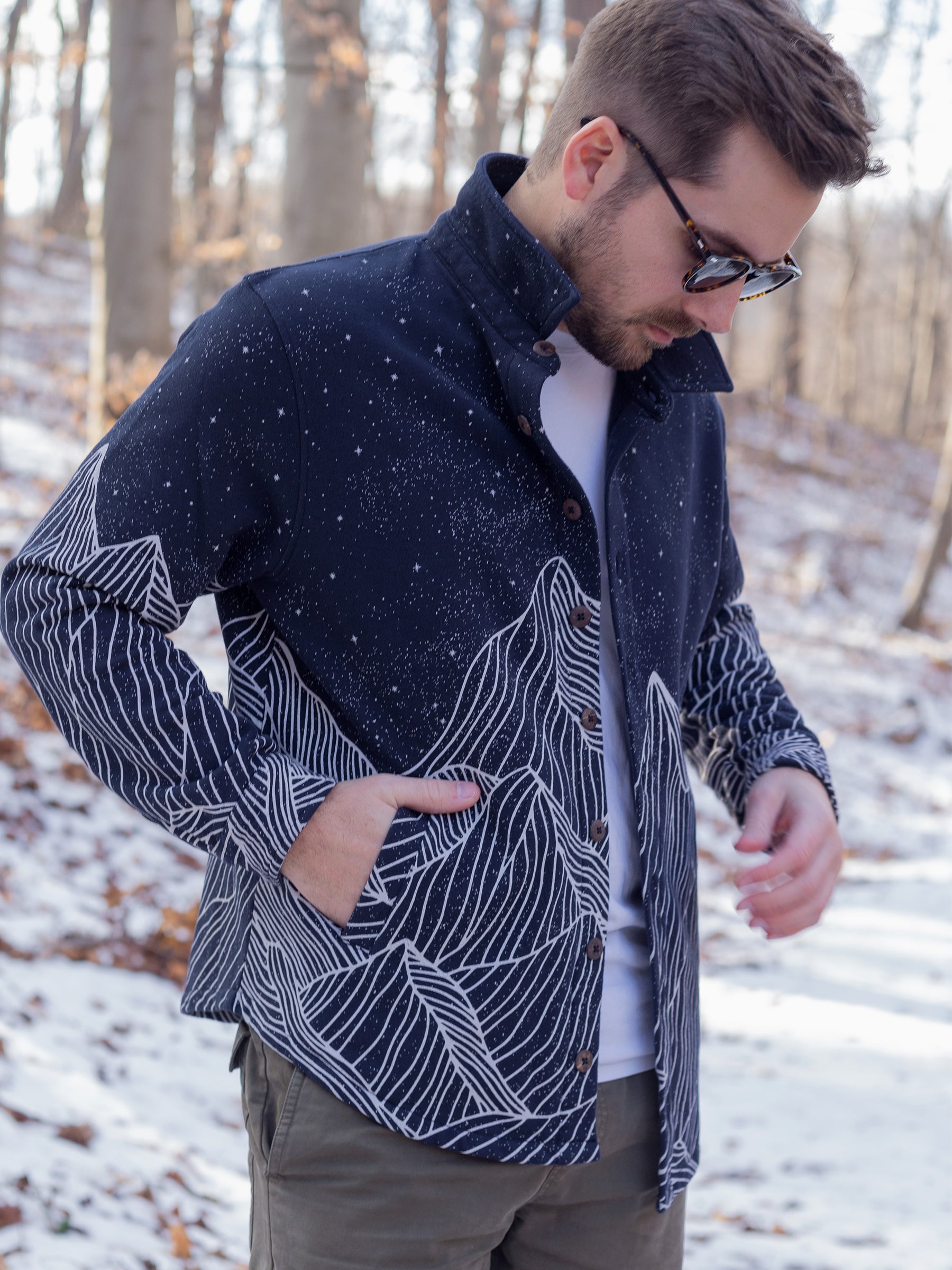 Alpine Etching Fleece Overshirt