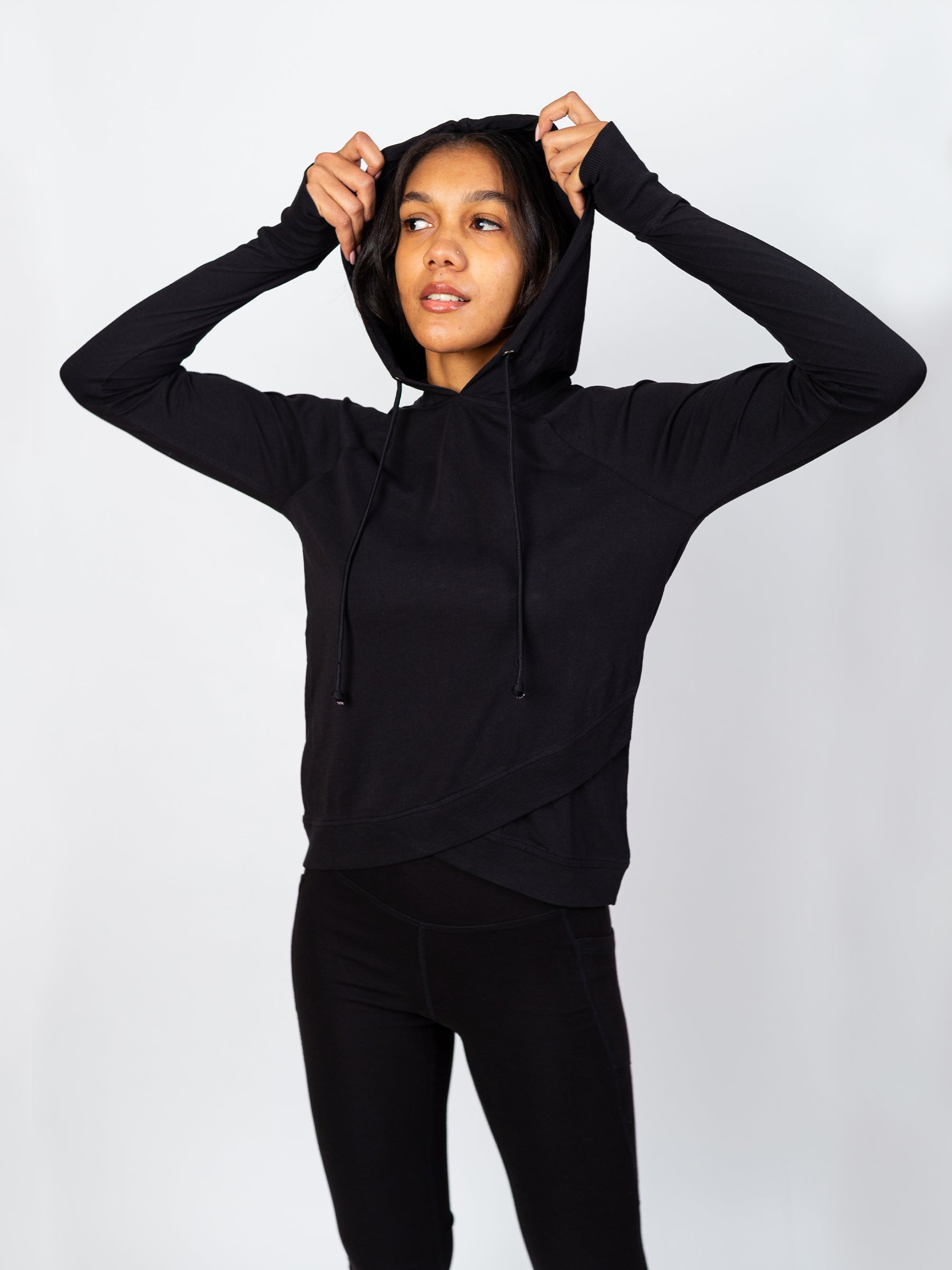 Cross-Crop Hoodie | Eclipse