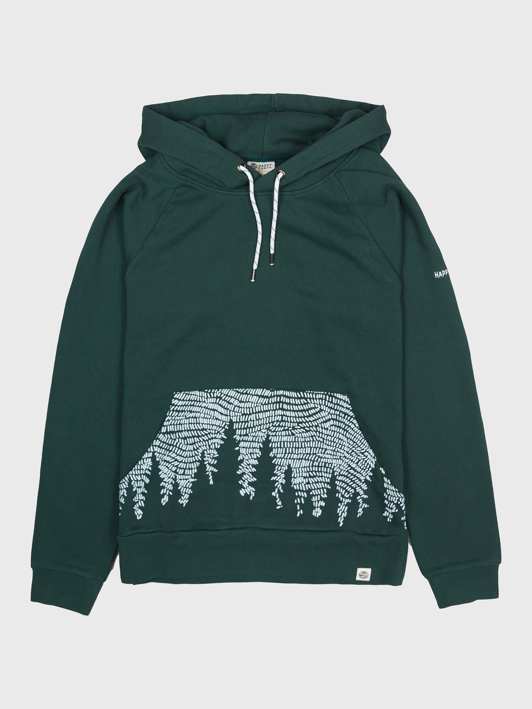 All-gender Stormy Forest Organic Cotton Hoodie - Green