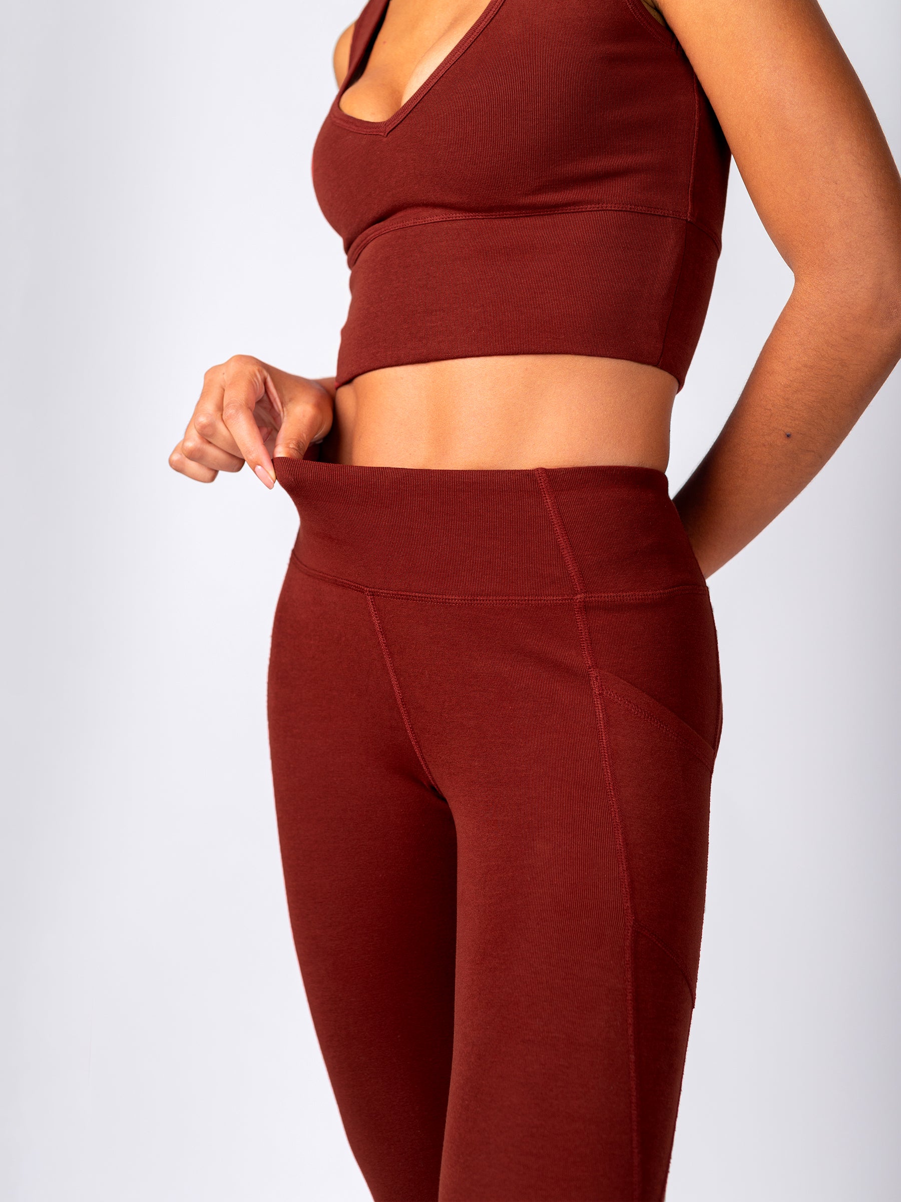 PlantTec™ Organic Crop/Petite Leggings | Redwood