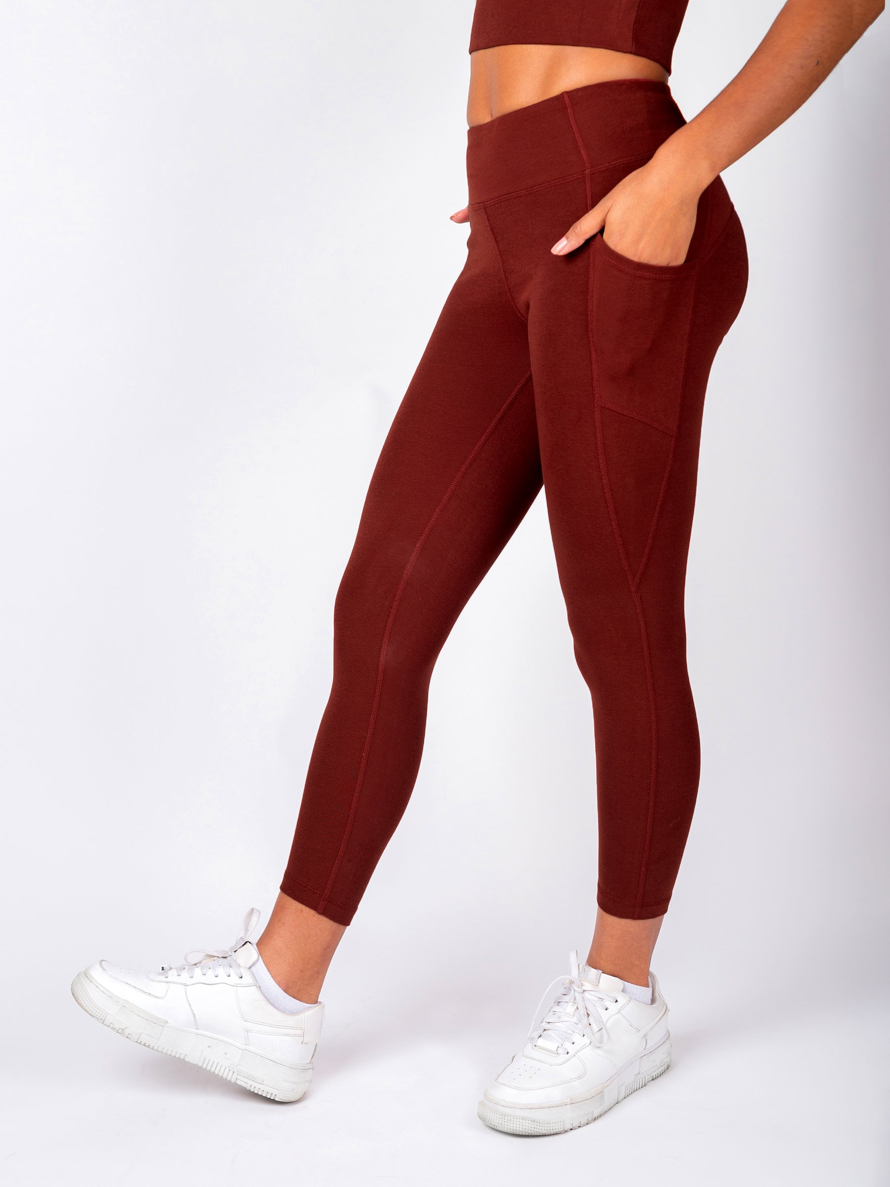 PlantTec™ Organic Crop/Petite Leggings | Redwood