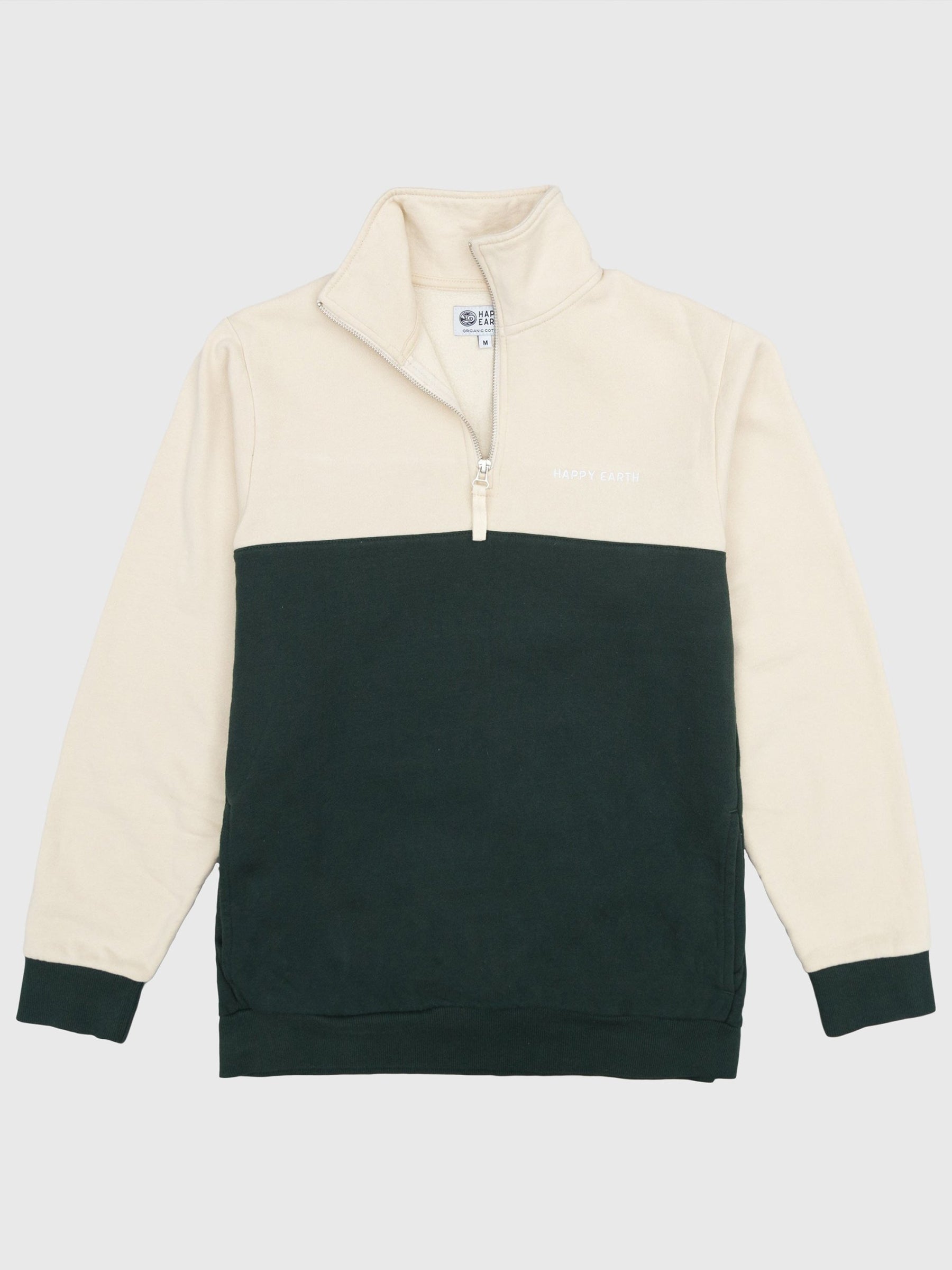 All-gender Mountain Sunset Organic Cotton Quarter-zip Sweatshirt