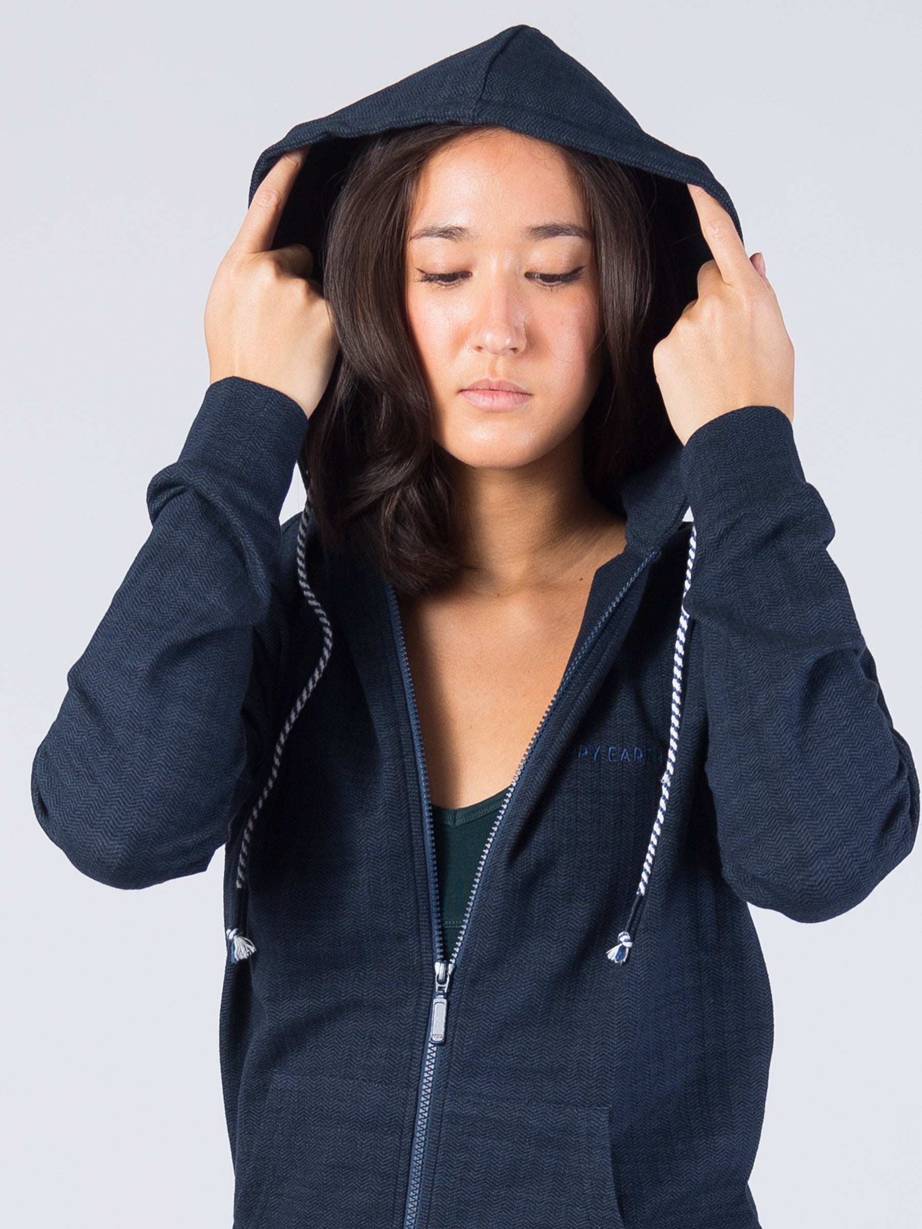 Womens navy zip outlet up hoodie